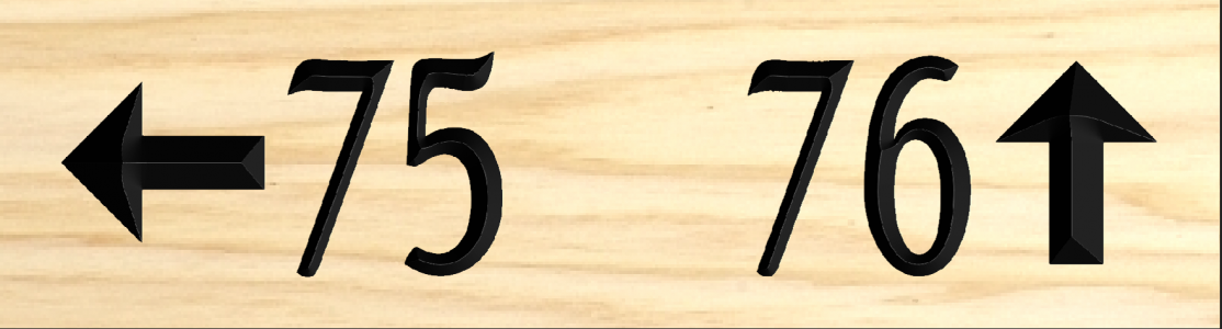 75  76 directional arrows sign